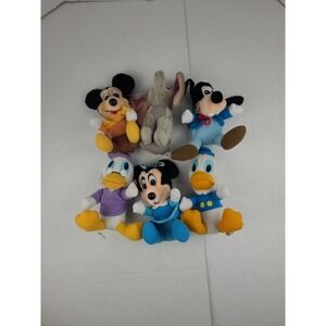VTG 1984 Disney Mickey's Christmas Carol‎ Plush Set of 5 Hardee's Complete DUMBO